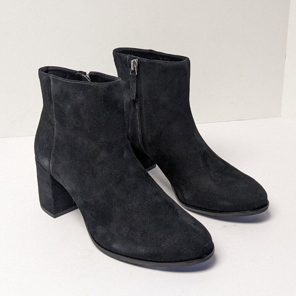 Johnston and Murphy Finley Ankle Boots, Black Suede, Womens 7